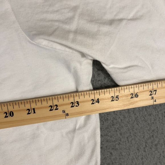 Adidas Shirt Men 2XLarge White Basketball Logo Spell Out Crew Neck‎ Sportswear - Picture 5 of 6